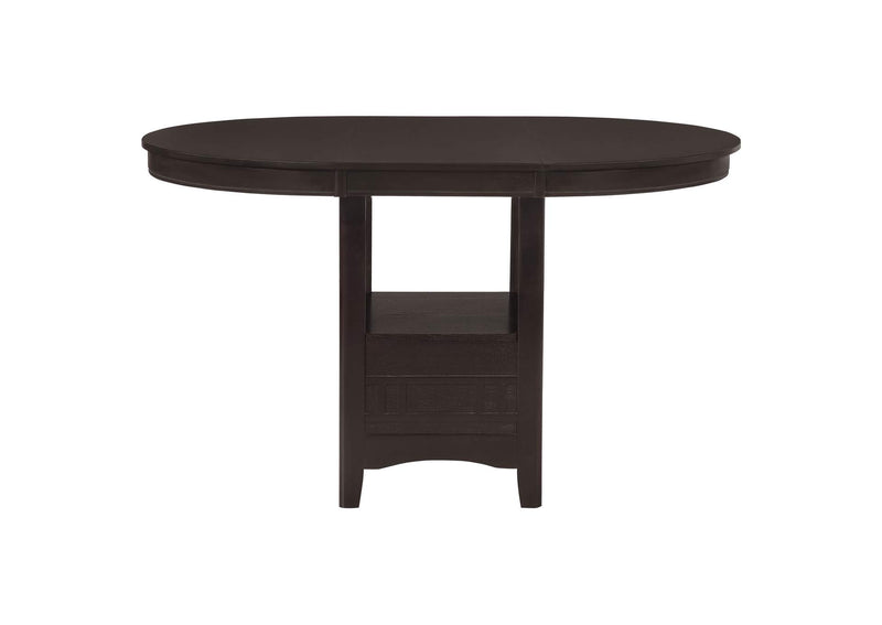 102888 Lavon Oval 60-inch Counter Height Extension Dining Table Espresso