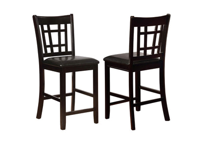 102889 Lavon Wood Counter Height Dining Chair Black and Espresso (Set of 2)