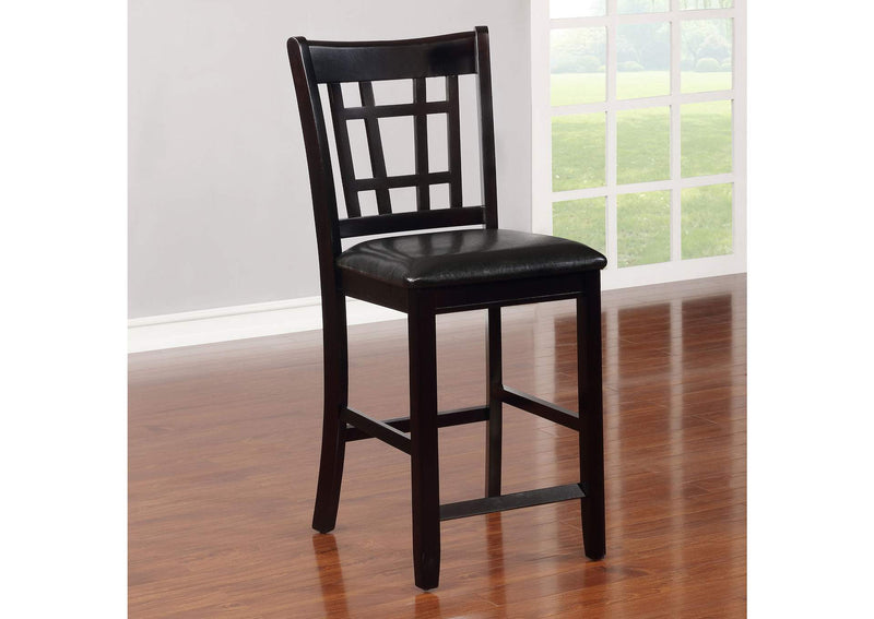 102889 Lavon Wood Counter Height Dining Chair Black and Espresso (Set of 2)