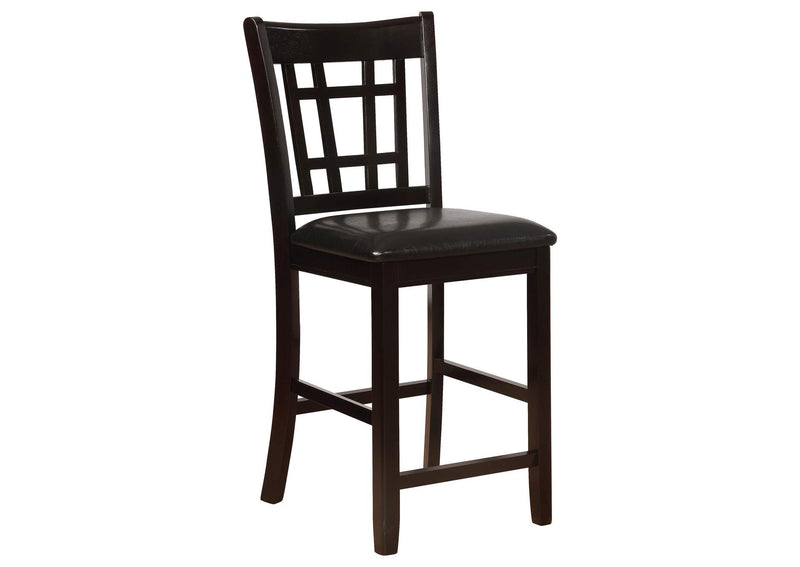 102889 Lavon Wood Counter Height Dining Chair Black and Espresso (Set of 2)