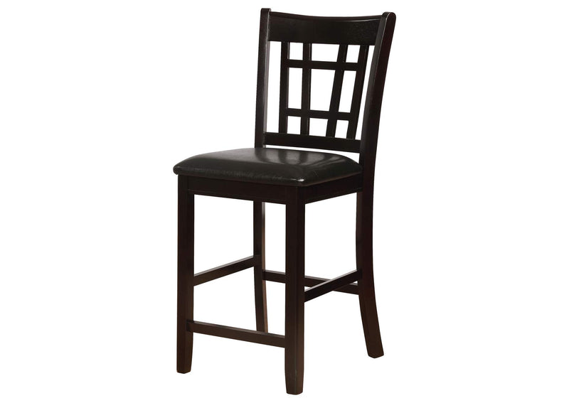102889 Lavon Wood Counter Height Dining Chair Black and Espresso (Set of 2)