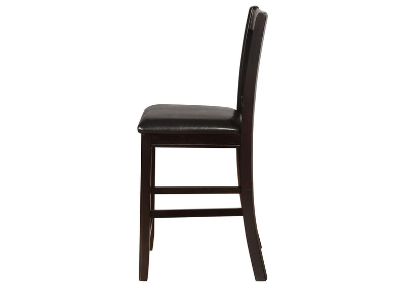 102889 Lavon Wood Counter Height Dining Chair Black and Espresso (Set of 2)