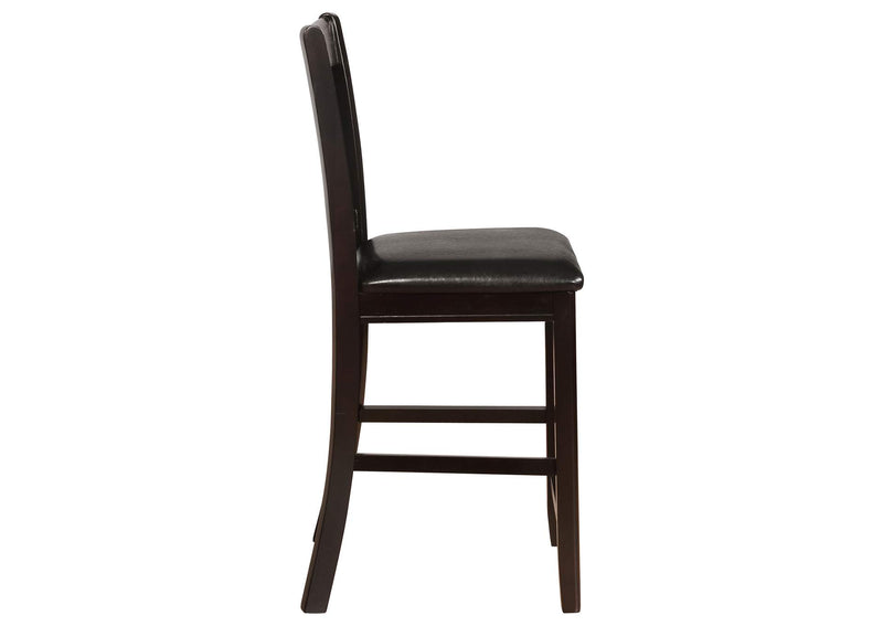 102889 Lavon Wood Counter Height Dining Chair Black and Espresso (Set of 2)