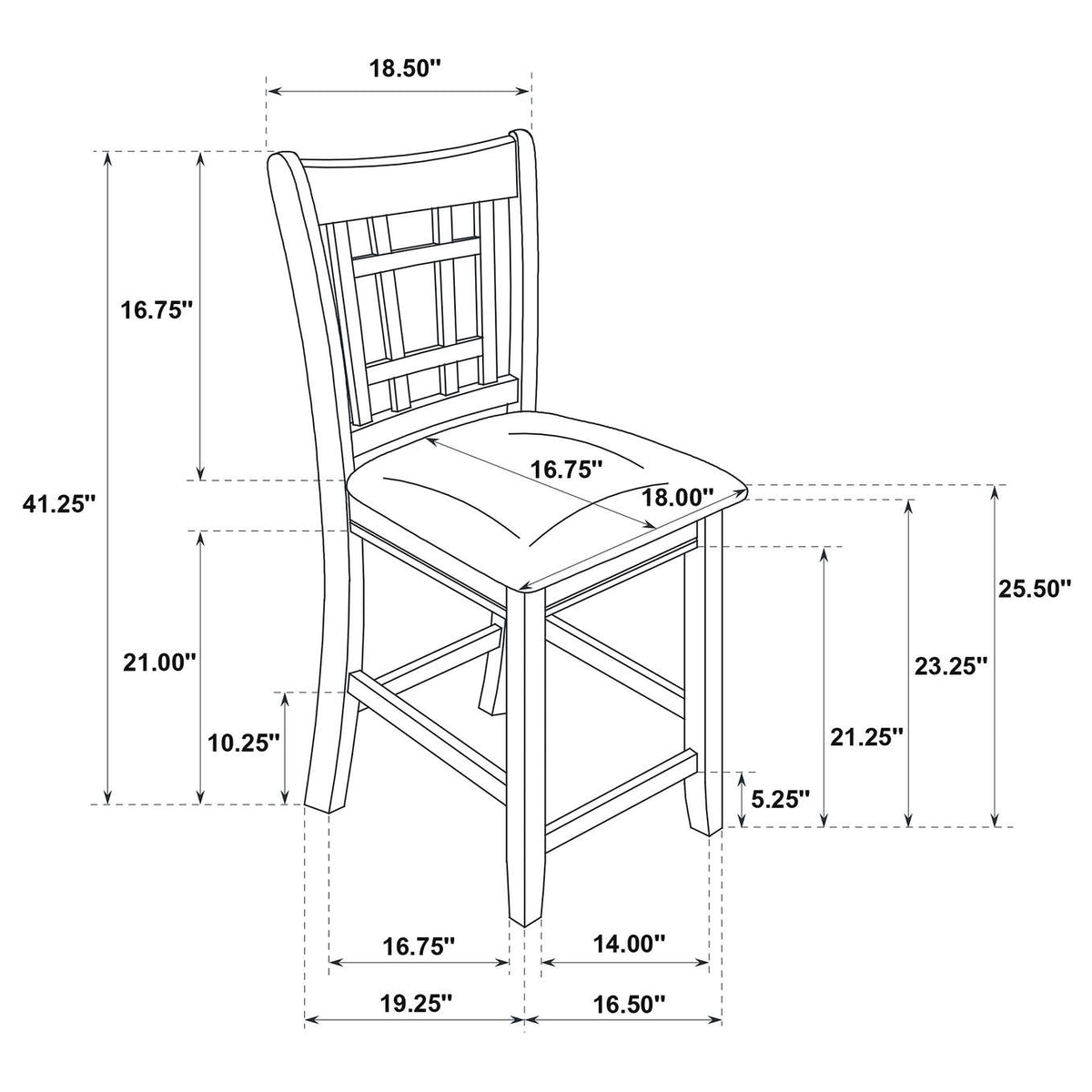 102889 Lavon Wood Counter Height Dining Chair Black and Espresso (Set of 2)