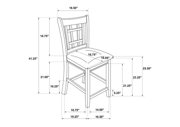 102889 Lavon Wood Counter Height Dining Chair Black and Espresso (Set of 2)
