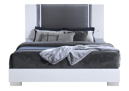 YLIME-SMOOTH_WHITE-KB_W_LED-N YLIME SMOOTH WHITE KING BED WITH LED FULLY SLATTED