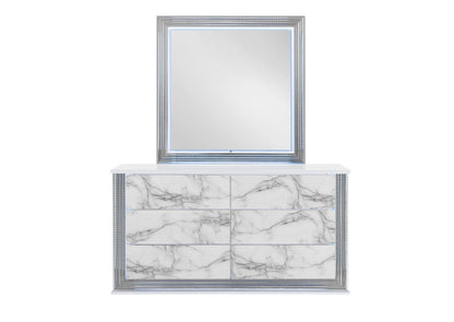 YLIME-WHITE_MARBLE-DR_W_LED YLIME WHITE MARBLE DRESSER WITH LED