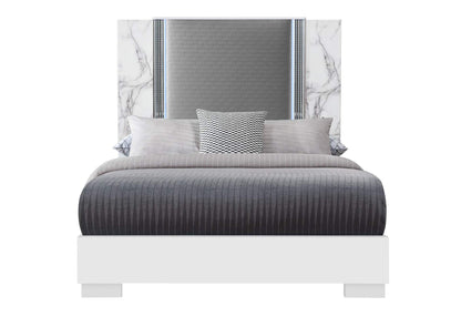 YLIME-WHITE_MARBLE-QB_W_LED-N YLIME WHITE MARBLE QUEEN BED WITH LED