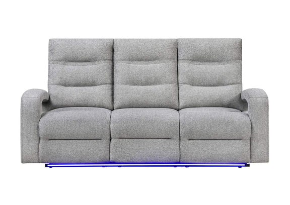 U6611-GREY_15-PRS_W_LED U6611 GREY 15 POWER RECLINING SOFA WITH LED
