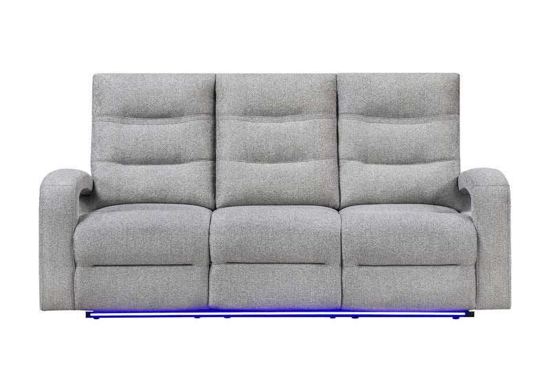 U6611-GREY_15-PRS_W_LED U6611 GREY 15 POWER RECLINING SOFA WITH LED