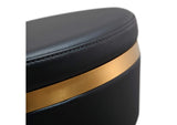 TOV-D68297 Astro Black Performance Vegan Leather and Gold Adjustable Stool