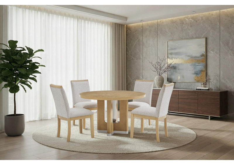 D3124DT_48"_+_4_D1248DC D3124 NATURAL DINING TABLE 48" AND 4 D1248 DINING CHAIR