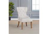 104507 Baney Fabric Upholstered Dining Side Chair Beige and Rustic Honey