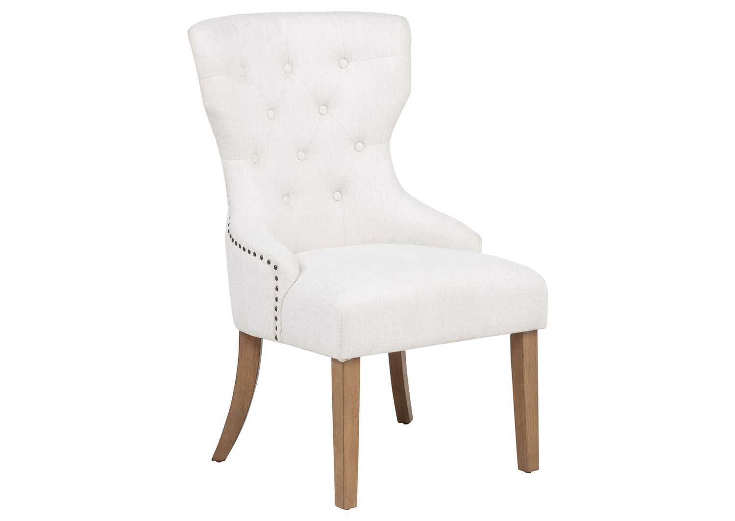 Baney Fabric Upholstered Dining Side Chair Beige and Rustic Honey