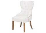104507 Baney Fabric Upholstered Dining Side Chair Beige and Rustic Honey