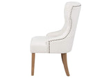 104507 Baney Fabric Upholstered Dining Side Chair Beige and Rustic Honey