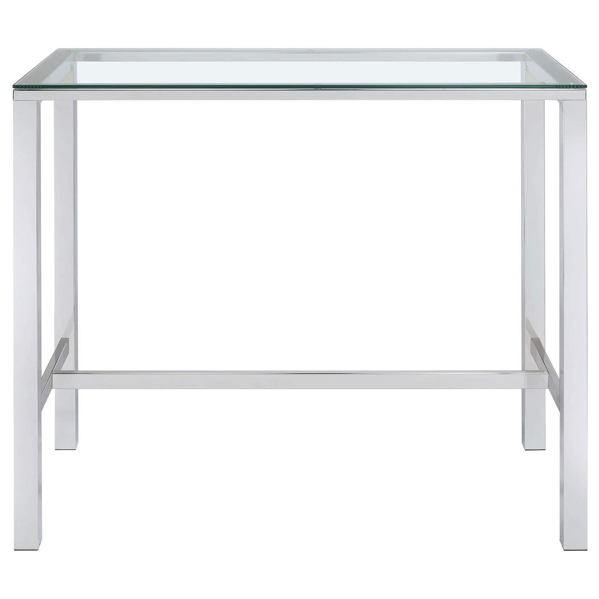 104873 Tolbert Rectangular 47-inch Glass Top Pub Bar Table Chrome