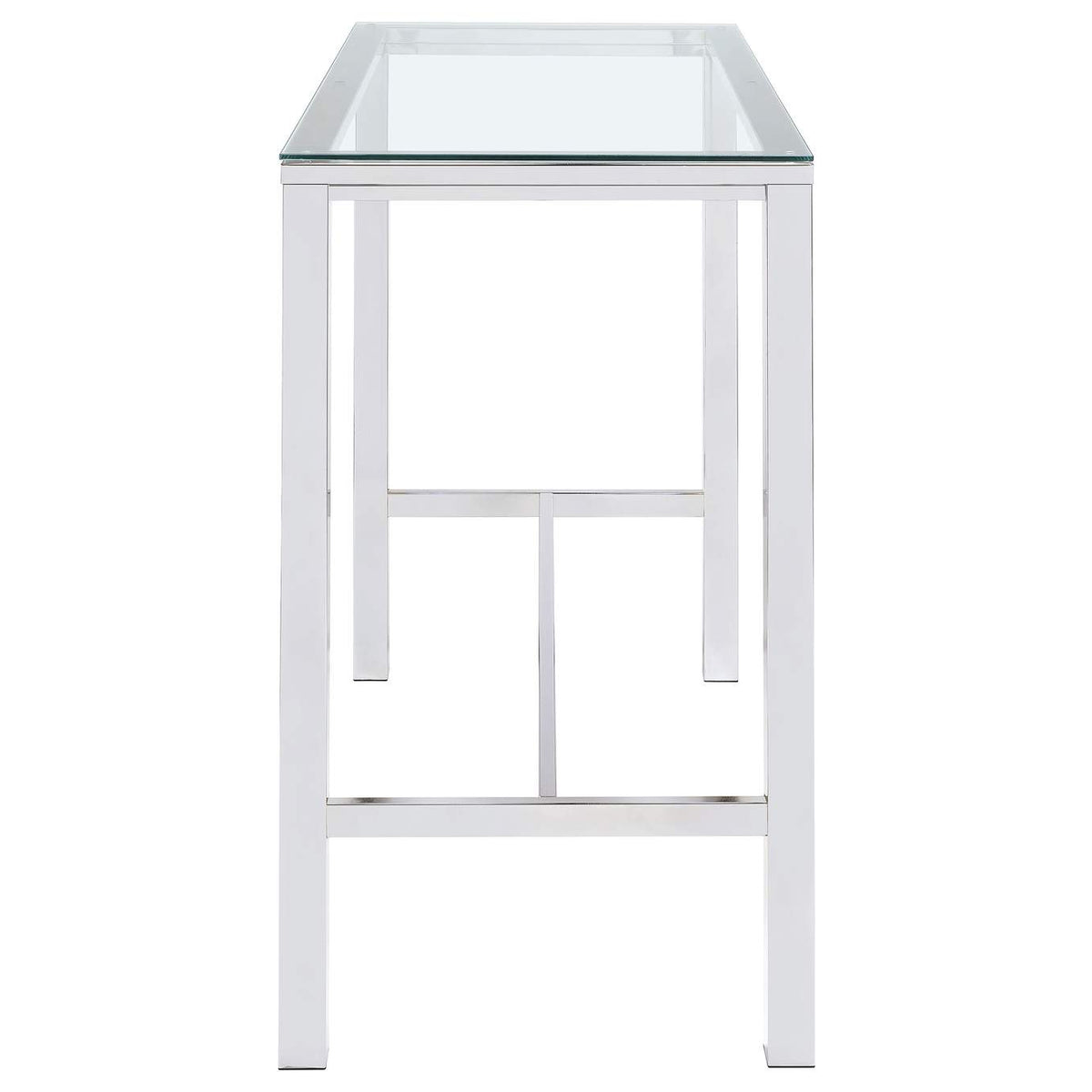 104873 Tolbert Rectangular 47-inch Glass Top Pub Bar Table Chrome
