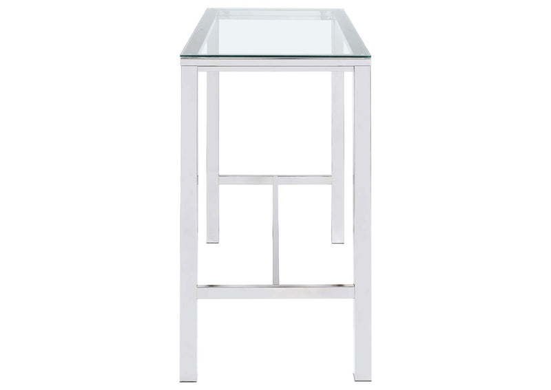 104873 Tolbert Rectangular 47-inch Glass Top Pub Bar Table Chrome