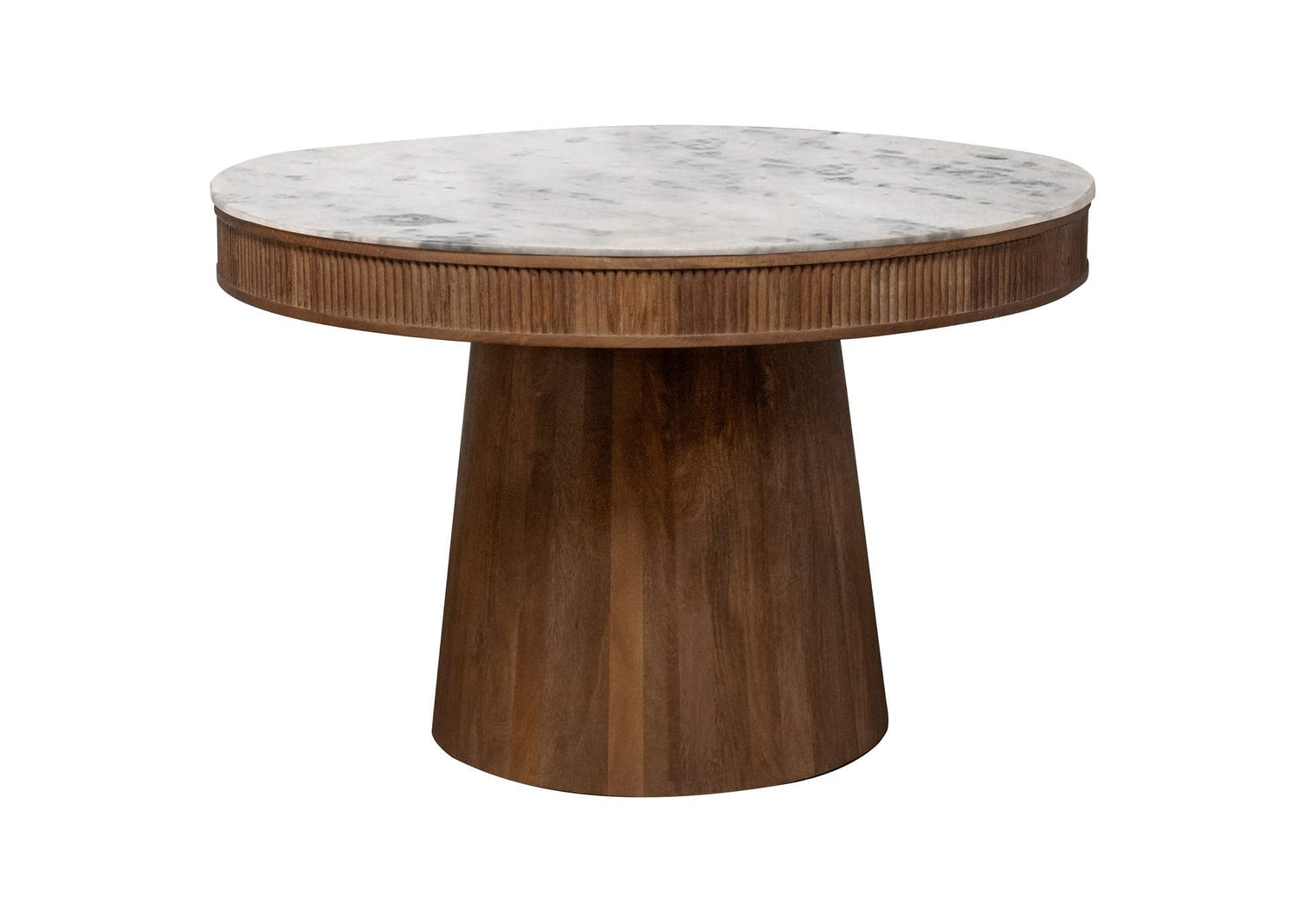 Ortega Round 46-inch Marble Top Wood Dining Table Natural