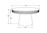 105141 Ortega Round 46-inch Marble Top Wood Dining Table Natural