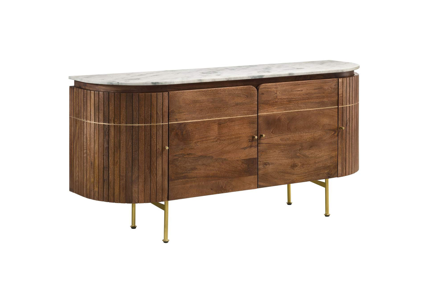 Ortega 4-door Marble Top Sideboard Buffet Cabinet Natural