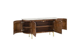 105145 Ortega 4-door Marble Top Sideboard Buffet Cabinet Natural