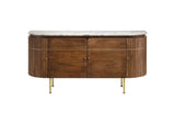 105145 Ortega 4-door Marble Top Sideboard Buffet Cabinet Natural