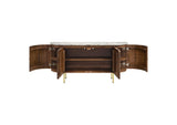 105145 Ortega 4-door Marble Top Sideboard Buffet Cabinet Natural