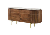 105145 Ortega 4-door Marble Top Sideboard Buffet Cabinet Natural