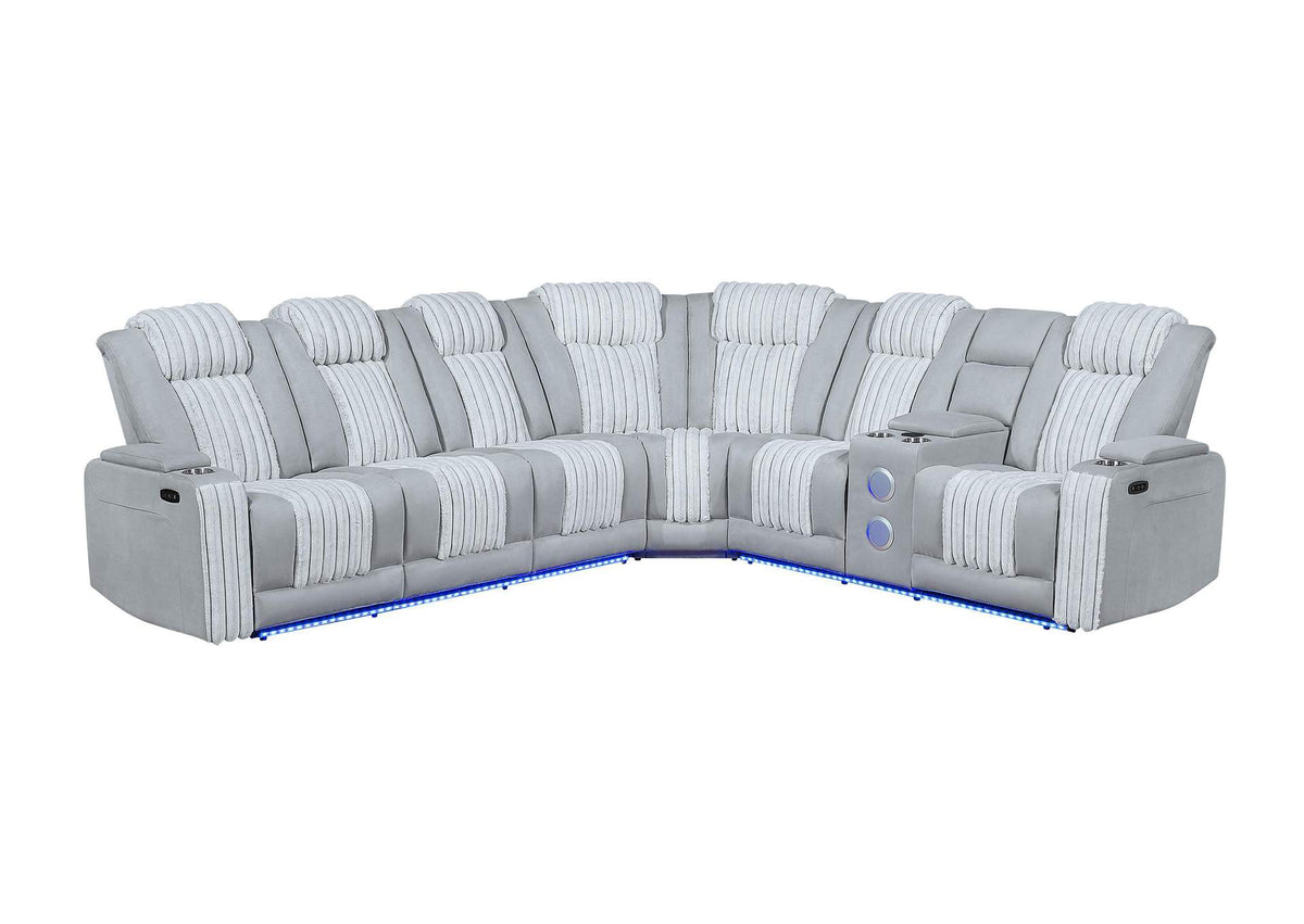 U8000-GREY-P2_RAF_LS_W_LED&SPKR U8000 GREY P2 RIGHT FACING LOVESEAT WITH LED AND SPEAKER
