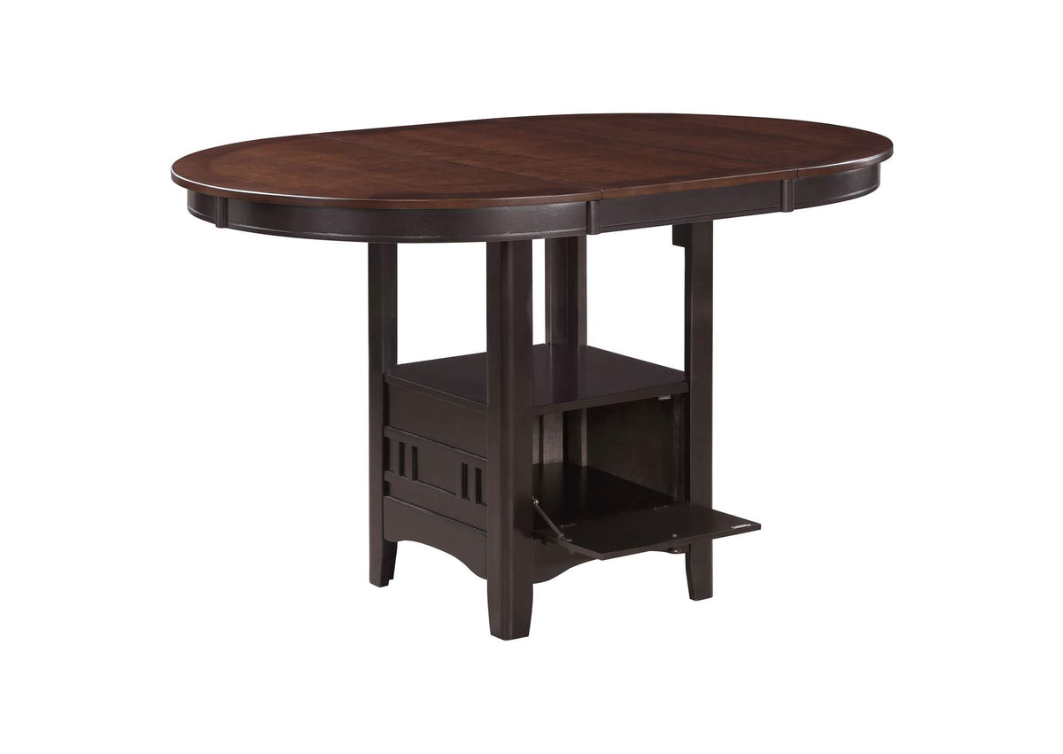 105278 Lavon Oval 60-inch Counter Height Extension Dining Table Chestnut
