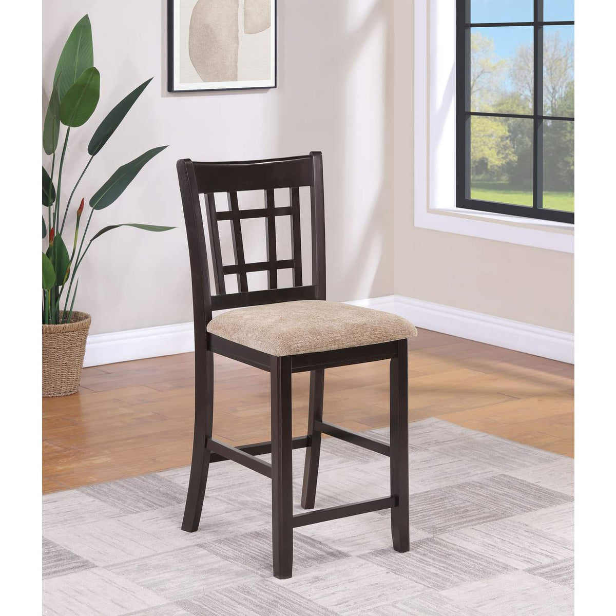105279 Lavon Wood Counter Height Dining Chair Tan and Espresso (Set of 2)