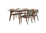 105351-S5 Malone 5-piece Rectangular Dining Table Set Dark Walnut