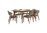105351-S7 Malone 7-piece Rectangular Dining Table Set Dark Walnut