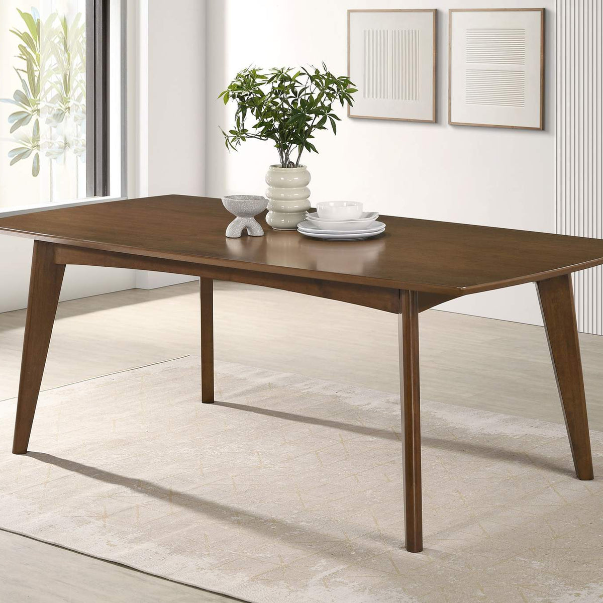 105351 Malone Rectangular 78-inch Wood Dining Table Dark Walnut