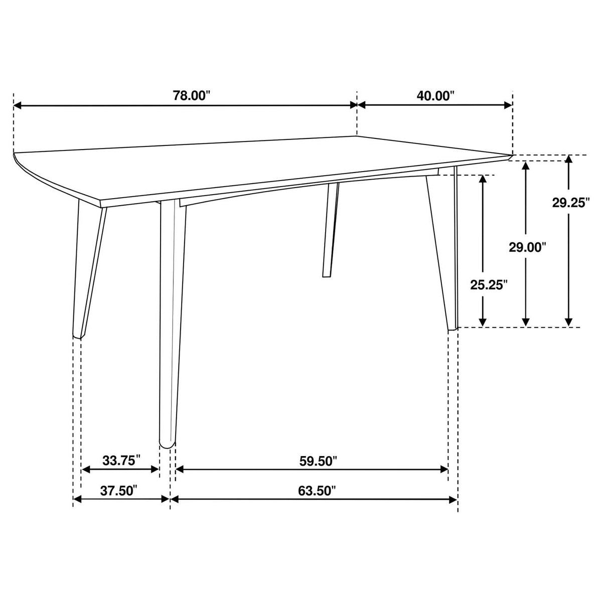 105351 Malone Rectangular 78-inch Wood Dining Table Dark Walnut