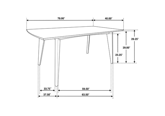 105351 Malone Rectangular 78-inch Wood Dining Table Dark Walnut