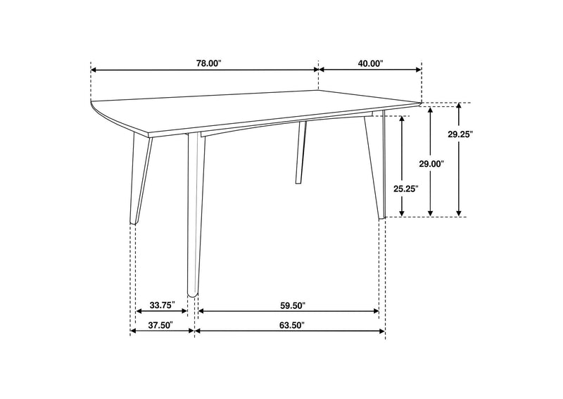 105351 Malone Rectangular 78-inch Wood Dining Table Dark Walnut