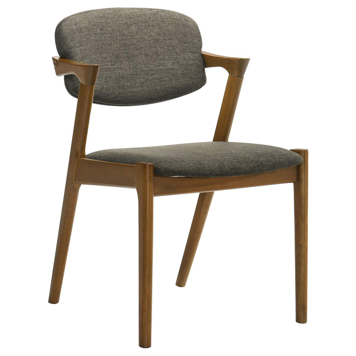 105352 Malone Padded Wood Dining Arm Chair Dark Walnut (Set of 2)