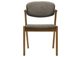 105352 Malone Padded Wood Dining Arm Chair Dark Walnut (Set of 2)