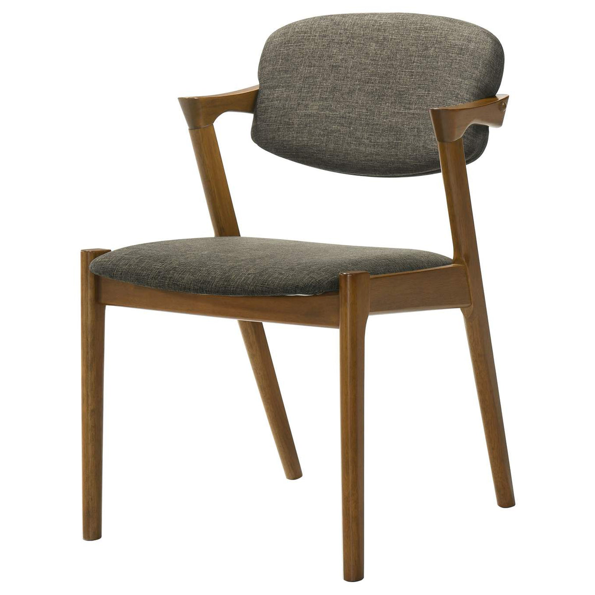 105352 Malone Padded Wood Dining Arm Chair Dark Walnut (Set of 2)