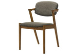 105352 Malone Padded Wood Dining Arm Chair Dark Walnut (Set of 2)