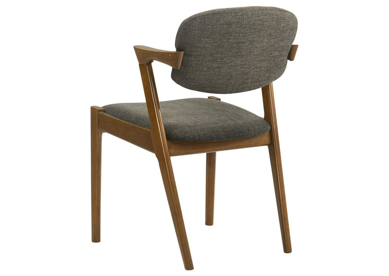 105352 Malone Padded Wood Dining Arm Chair Dark Walnut (Set of 2)