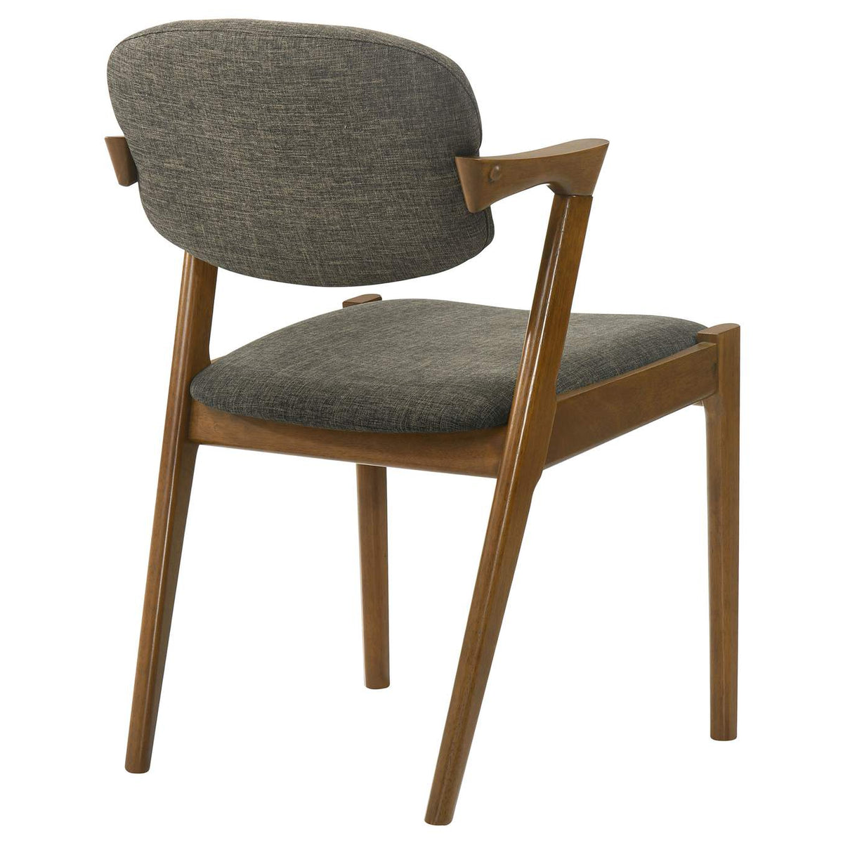 105352 Malone Padded Wood Dining Arm Chair Dark Walnut (Set of 2)
