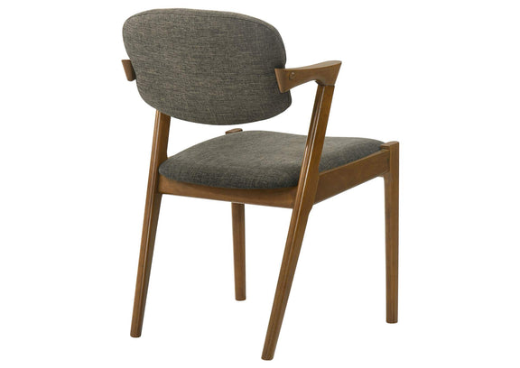 105352 Malone Padded Wood Dining Arm Chair Dark Walnut (Set of 2)