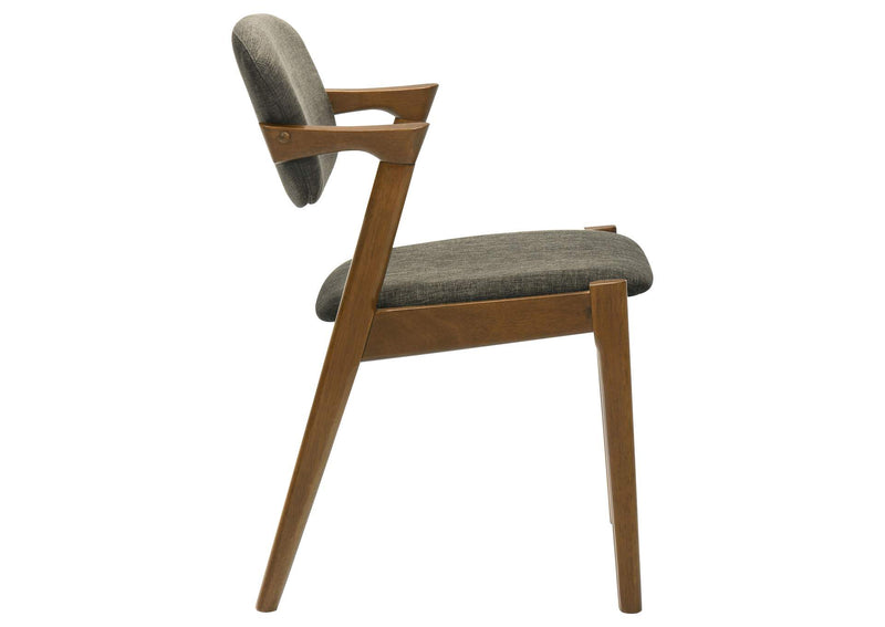 105352 Malone Padded Wood Dining Arm Chair Dark Walnut (Set of 2)