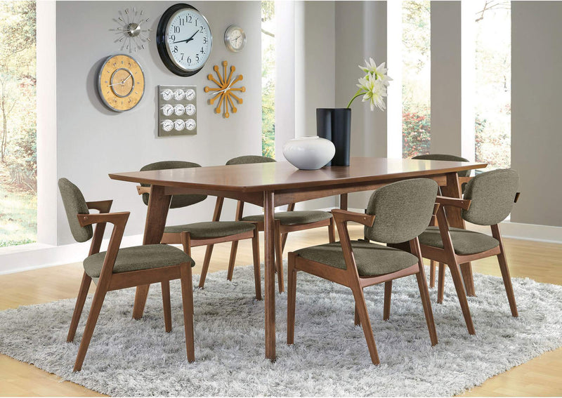 105352 Malone Padded Wood Dining Arm Chair Dark Walnut (Set of 2)