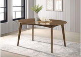 105361 Jedda Oval 60-inch Extension Leaf Dining Table Dark Walnut