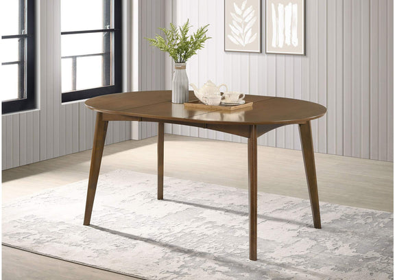 105361 Jedda Oval 60-inch Extension Leaf Dining Table Dark Walnut